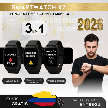 AÑO NUEVO, VIDA NUEVA: SmartWatch X7 – Tu Salud en una Sola Pulsera (Glucosa, Presión, ECG)