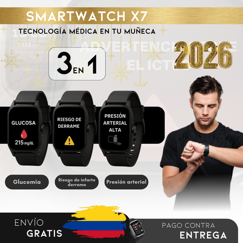 AÑO NUEVO, VIDA NUEVA: SmartWatch X7 – Tu Salud en una Sola Pulsera (Glucosa, Presión, ECG)